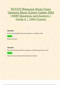 NCCCO Telescopic Boom Crane Operator Exam &lpar;Latest Update 2025 &sol; 2026&rpar; Questions and Answers &vert; Grade A &vert; 100&percnt; Correct