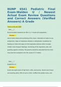 NUNP 6541 Pediatric Final Exam-Walden U &sol; Newest Actual Exam Review Questions and Correct Answers &lpar;Verified Answers&rpar; A Grade  