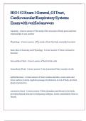 BIO 152 Exam 1 General&comma; GI Tract&comma; Cardiovascular Respiratory Systems Exam with verified answers 