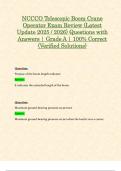 NCCCO Telescopic Boom Crane Operator Certification Exams &lpar;Latest 2025 &sol; 2026 Updates STUDY BUNDLE PACKAGE WITH SOLUTIONS&rpar; Questions & Answers &vert; Grade A &vert; 100&percnt; Correct &lpar;Verified Solutions&rpar;