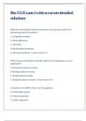 Bio 152 Exam 2 with accurate detailed solutions