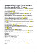 Biology 108 Lab Final &vert; Actual study set &vert; Questions and verified Answers