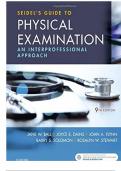 Seidel&rsquo;s Guide to Physical Examination &lpar;9th Edition&rpar; &ndash; Complete Test Bank &vert; All Chapters &vert; Practice Questions with Answers