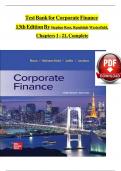 Test Bank for Corporate Finance 13th Edition By Stephen Ross&comma; Randolph Westerfield&comma; Chapters 1 - 21&comma; Complete