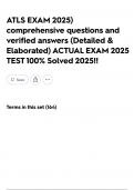 ATLS EXAM 2025&rpar; comprehensive questions and verified answers &lpar;Detailed & Elaborated&rpar; ACTUAL EXAM 2025 TEST 100&percnt; Solved 2025&excl;&excl;