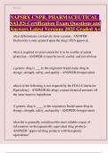 NAPSRX CNPR&comma; PHARMACEUTICAL SALES Certification Exam Questions and