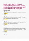 Basic Math Ability Exam A Relias &sol; Comprehensive Study Guide Complete Questions and Correct Detailed Answers 
