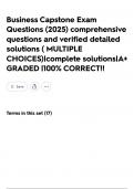 Business Capstone Exam Questions &lpar;2025&rpar; comprehensive questions and verified detailed solutions &lpar; MULTIPLE CHOICES&rpar;&vert;complete solutions&vert;A&plus; GRADED &vert;100&percnt; CORRECT&excl;&excl;