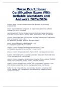 Nurse Practitioner Certification Exam &ndash; Reliable Questions and Answers &ndash; 2025&sol;2026 Edition