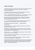 Class D Security questions and answers &colon; 100&percnt; Correct Solutions &lpar;Complete Verified Answers&rpar; A&plus; GRADE&excl;&excl;&excl;&excl;