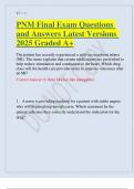 PNM Final Exam Questions and Answers Latest Versions 2025 Graded A&plus;&period;