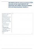HESI MENTAL HEALTH QUESTIONS AND ANSWERS 