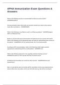 APHA Immunization Exam Questions & Answers