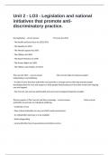 Unit 2 - LO3 - Legislation and national initiatives that promote anti-discriminatory practice&period; Prep Exam Questions And Answers Well Elaborated&period;