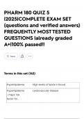 PHARM 180 QUIZ 5 &vert;2025&vert;COMPLETE EXAM SET &lpar;questions and verified answers&rpar; FREQUENTLY MOST TESTED QUESTIONS &vert;already graded A&plus;&vert;100&percnt; passed&excl;&excl;