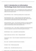 Unit 2&colon; Introduction to Information Technology Exam And Correct Answers&period;