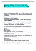 Secure Software Design Exam with Questions and Correct Answers 2025&period;