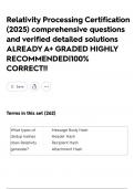 Relativity Processing Certification &lpar;2025&rpar; comprehensive questions and verified detailed solutions ALREADY A&plus; GRADED HIGHLY RECOMMENDED&vert;100&percnt; CORRECT&excl;&excl;