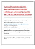 NURS 3200 PATHOPHYSIOLOGY FINAL  PRACTICE EXAM 2025 QUESTIONS AND  ANSWERS PLUS RATIONALES&vert; GUARANTEED  PASS &vert; LATEST UPDATE &vert; WALDEN UNIVERSITY