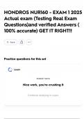 HONDROS NUR160 - EXAM 1 2025 Actual exam &lpar;Testing Real Exam Questions&rpar;and verified Answers &lpar; 100&percnt; accurate&rpar; GET IT RIGHT&excl;&excl;