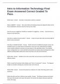 Intro to Information Technology Final Exam Answered Correct Graded To Pass&period; 