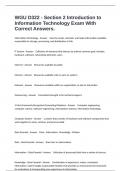 WGU D322 - Section 2 Introduction to Information Technology Exam With Correct Answers&period;