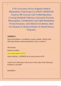 UNE &lpar;University Of New England&rpar; Medical  Biochemistry Final Exam &lpar;2 LATEST VERSIONS&rpar;  Features 300 Accurate And Verified Questions  Covering Metabolic Pathways&comma; Enzymatic Function&comma;  Bioenergetics&comma; Carbohydrate And Lipid Metabolism&comma;  Protein Structure&comma; And