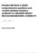 PHARM 180 QUIZ 6 &lpar;2025&rpar; comprehensive questions and verified detailed solutions ALREADY A&plus; GRADED HIGHLY RECOMMENDED&vert;100&percnt; CORRECT&excl;&excl;