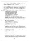 HESI A2 Critical Thinking 2024&sol;2025 &ndash; 100&percnt; Verified Answers with Expert Clinical Reasoning Explanations