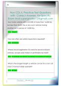 Non CDL IL Practice Test Questions  with  Correct Answers  for Specific  Exam Mail supergrades12&commat;gmail&period;com