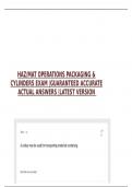 HAZ&sol;MAT OPERATIONS PACKAGING & CYLINDERS EXAM &vert;GUARANTEED ACCURATE ACTUAL ANSWERS &vert;LATEST VERSION  