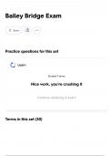 Bailey Bridge Exam 2025 Actual exam &lpar;Testing Real Exam Questions&rpar;and verified Answers &lpar; 100&percnt; accurate&rpar; GET IT RIGHT&excl;&excl;