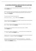 J1 CALIFORNIA RESIDENTIAL INSPECTOR PRACTICE QUESTIONS AND ANSWERS