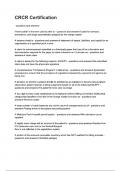 CRCR Certification questions and answers