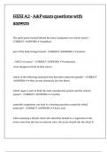 HESI A2 - A&P exam questions with answers