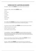 NURSING 2U04 TEST 1 QUESTIONS AND ANSWERS