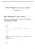 HESI A2 Mathematics 2024&sol;2025 &ndash; 100&percnt; Verified Answers with Expert Calculations & Detailed Explanations