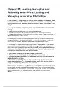 Chapter 01&colon; Leading&comma; Managing&comma; and Following Yoder-Wise&colon; Leading and Managing in Nursing&comma; 8th Edition questions and answer
