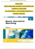 TEST BANK BASIC GERIATRIC NURSING&comma; 8TH EDITION BY PATRICIA A&period; WILLIAMS  ALL CHAPTERS 1 &ndash; 20 COVERED GRADED A&plus; LATEST UPDATE&period;