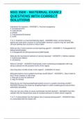 NSG 3500 - MATERNAL EXAM 2 QUESTIONS WITH CORRECT SOLUTIONS