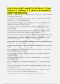 LOUISIANA LIFE AND HEALTH FINAL EXAM WITH ALL CORRECT & VERIFIED ANSWERS &lpar;UPDATED TO PASS&rpar;