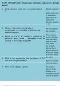 AAPC CPMA Practice Exam Study questions and answers already passed 