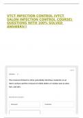 VTCT INFECTION CONTROL &lpar;VTCT SALON INFECTION CONTROL COURSE&rpar; QUESTIONS WITH 100&percnt; SOLVED ANSWERS&excl;&excl;