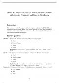 HESI A2 Physics 2024&sol;2025 100&percnt; Verified Answers with Applied Principles and Step-by-Step Logic