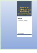 Practice for AAMA Exam Part One correctly answered to pass
