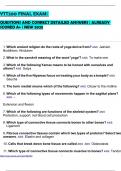 YTT200 FINAL EXAM&vert;  QUESTIONS AND CORRECT DETAILED ANSWERS &vert; ALREADY SCORED A&plus; &vert; NEW 2025
