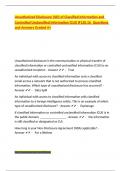 Unauthorized Disclosure &lpar;UD&rpar; of Classified Information and Controlled Unclassified Information &lpar;CUI&rpar; IF130&period;16 Questions and Answers Graded A&plus;&period;