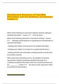 Unauthorized Disclosure of Classified Information and CUI Questions and Answers Graded A&plus;&period;