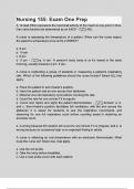 Nursing 155 Exam One Prep QUESTIONS WITH 100 &percnt; CORRECT ANSWERS