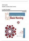Test Bank - Rosdahl's Textbook of Basic Nursing&comma; 12th Edition &lpar;Rosdahl&comma; 2022&rpar;&comma; Chapter 1-103 &vert; All Chapters